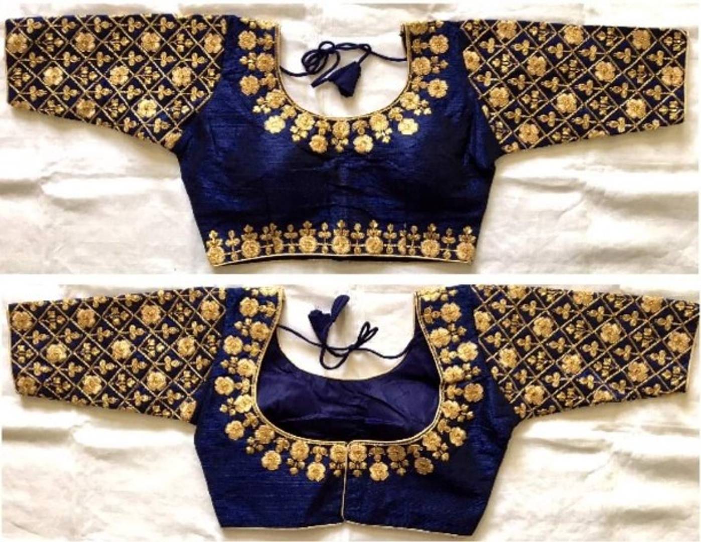 Stylish Malbari Phantom Silk Thread Coding Sequence And Zari Work Blouse For Women